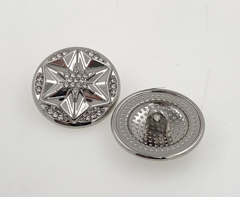 Tombol Shank Dekoratif - Desain Bintang Rhinestone Premium kanggo Busana Busana